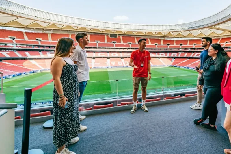 The Civitas Metropolitano stadium on the Atletico de Madrid tour, a football museum in Madrid, Spain