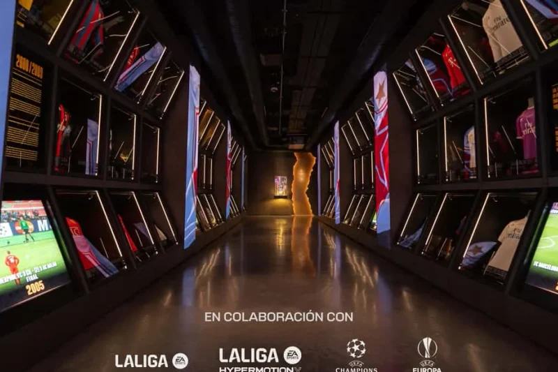 Interactive galleries at the Legends football museum, one of the museums in Madrid, Spain